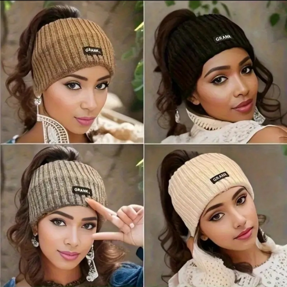4 Women's Autumn And Winter Knitted Thick Warm Wide Edge Headband Set